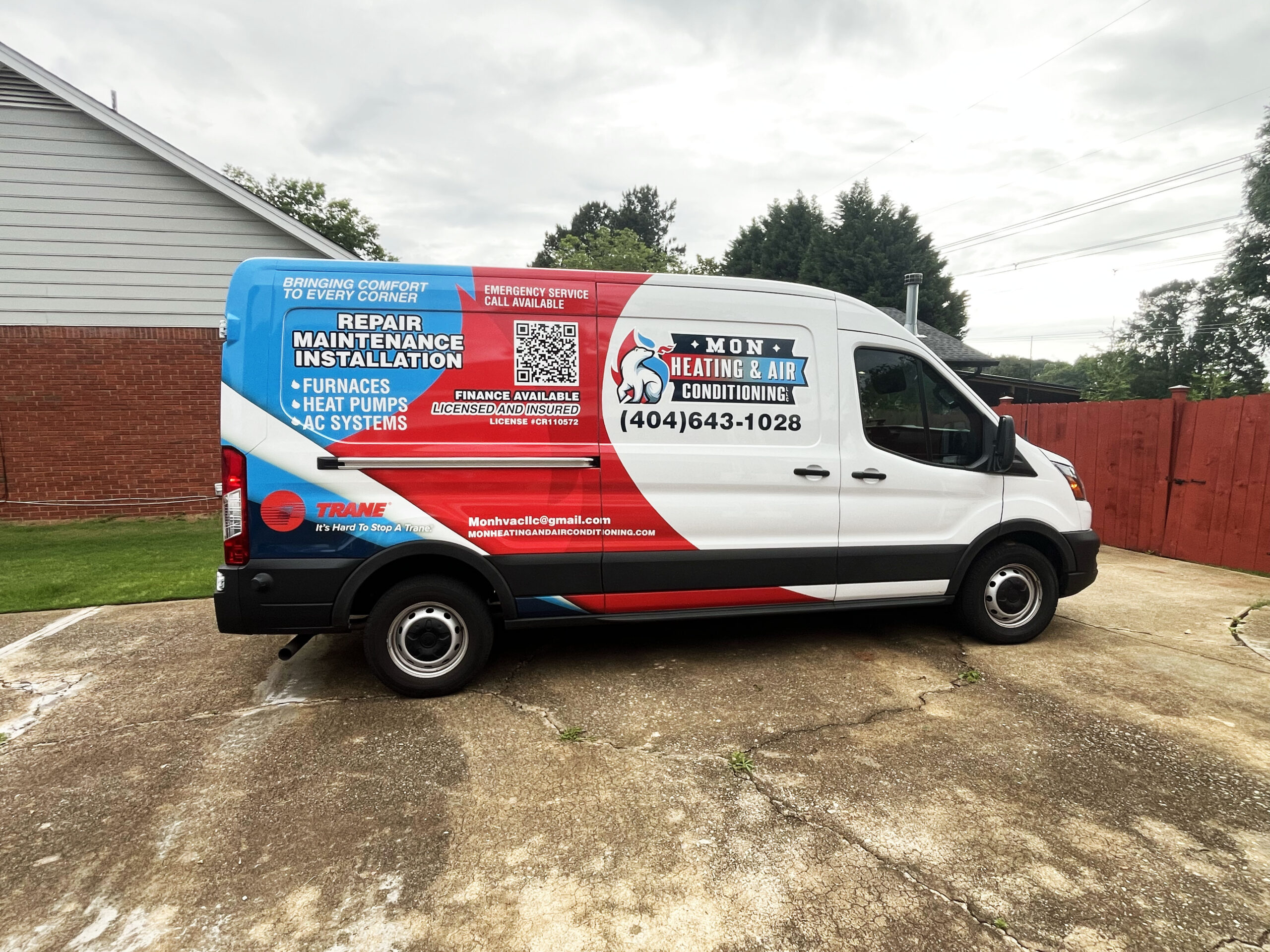 Mon heating and air vehicle wrap